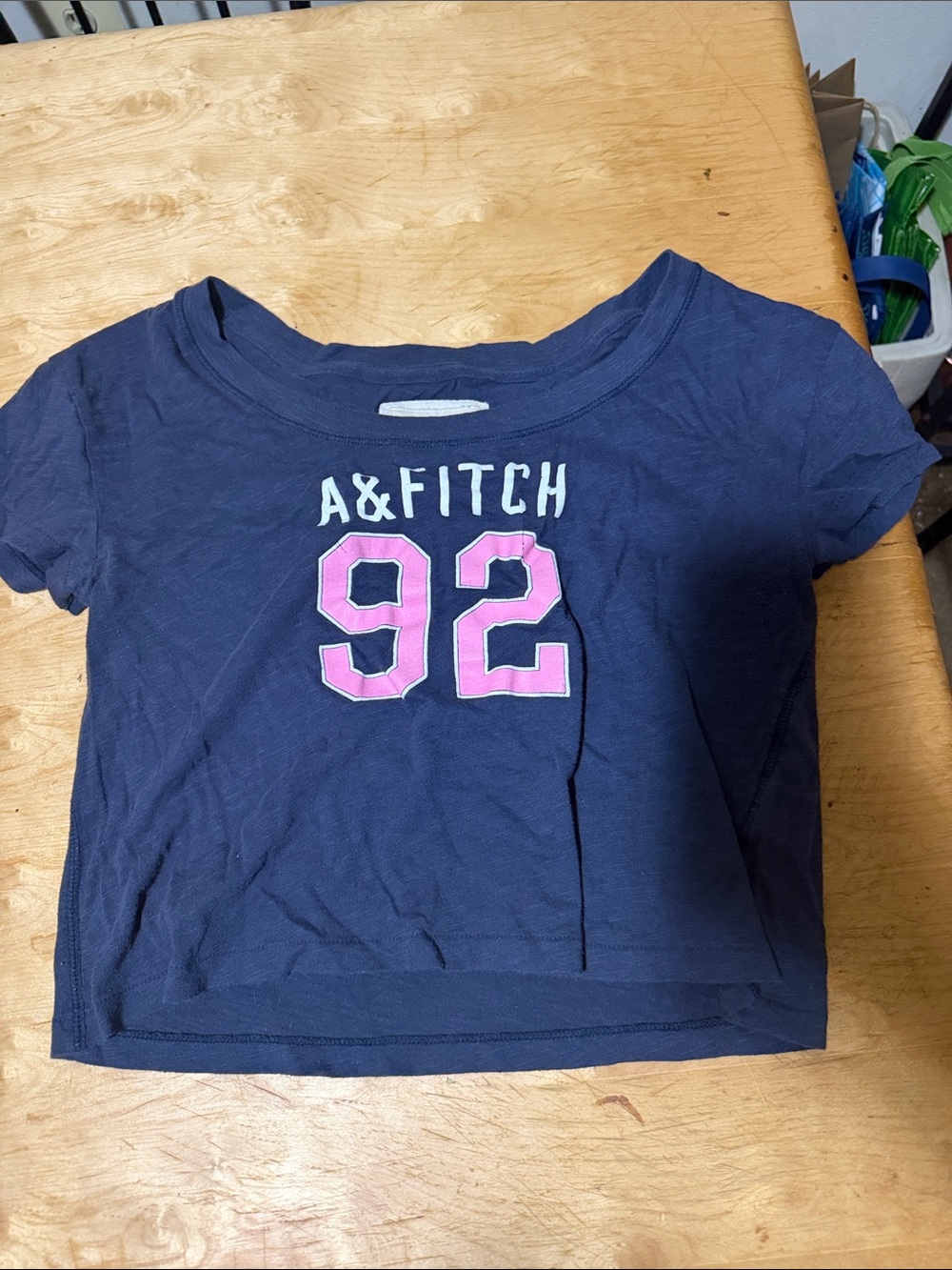 Navy Short-Sleeve Tee with Pink '92' Graphic